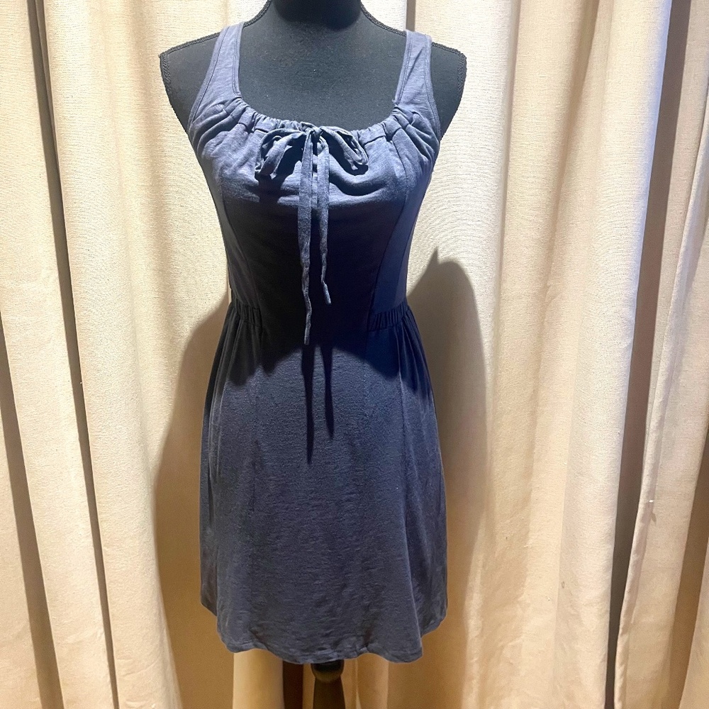 Athleta Navy Tie Front Sleeveless Dress Size XXSP